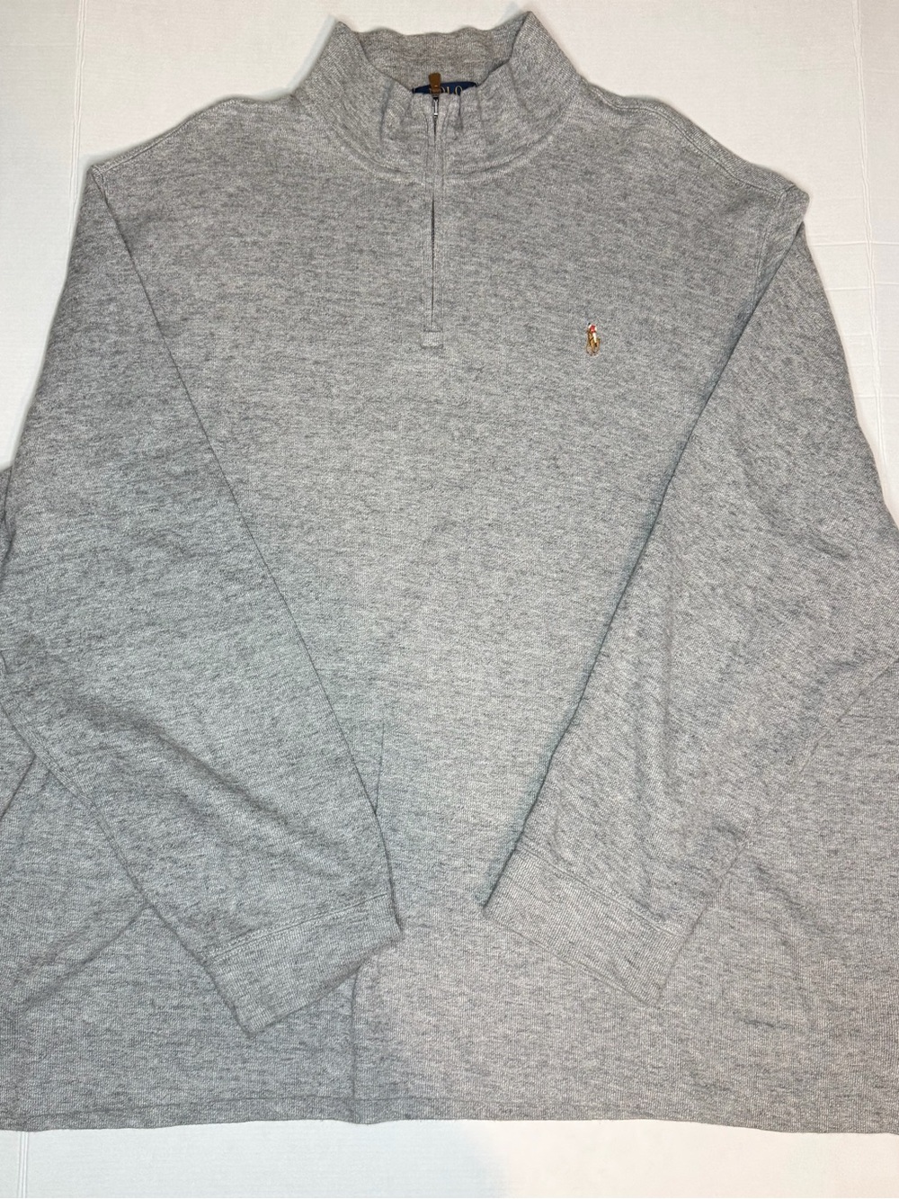 Polo by Ralph Lauren Light Gray Quarter-Zip Sweater